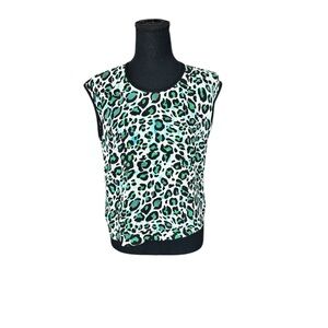 CAbi Leopard Print Lightweight Sleeveless Blouse | Polished Casual XS J67
